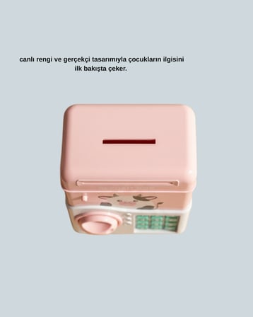 Pembe Şifreli Eğitici ATM Kasa Çocuk Kumbarası - Lisinya