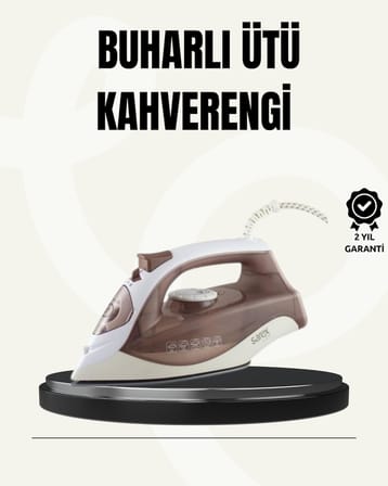 Buharlı Ütü 2200W Seramik Taban 300 ml Kahverengi Dikey Ütüleme - Lisinya