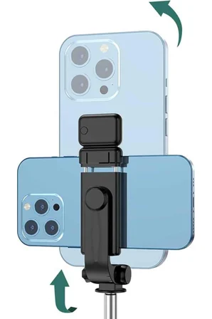 Tripod Selfie Çubuğu Bluetooth Kumandalı Kablosuz Led Işıklı - Lisinya