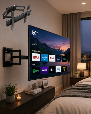 32 55 İnç TV Askı Aparatı Hareketli Duvar Askısı Döner Televizyon Tutucu - Lisinya