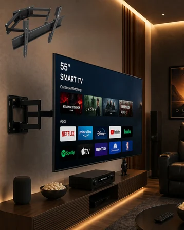 32 55 İnç Televizyon Askı Aparatı Duvara Monte Hareketli TV Tutucu - Lisinya