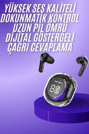 Yeni Nesil Bluetooth Kulaklık Dijital Göstergeli  Dokunmatik 5.3 Kablosuz - Lisinya