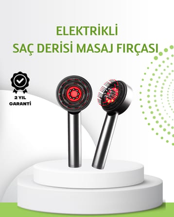 Şarjlı Saç Derisi Masaj Cihazı Kırmızı Işık ve 3D Tarak Dişli - Lisinya