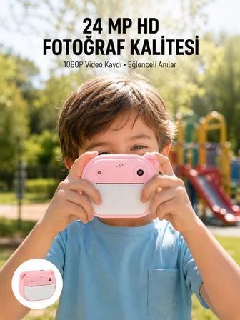 Anında Baskı Özellikli Şipşak Kamera 24MP HD Çift Lensli ve 32GB Hafızalı - Lisinya