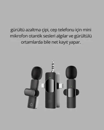 Küçük Boyutlu Mikrofon - 8 Saat Kullanım - Lisinya