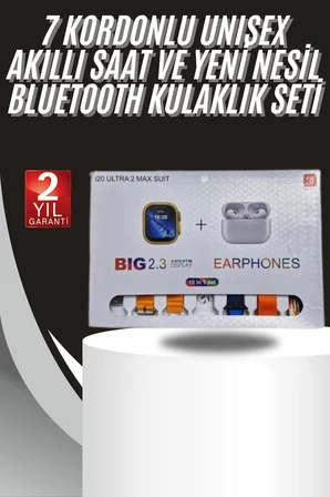 9 Ultra Akıllı Saat 49mm 2inç Ekran 7 Kordonlu ve Bluetooth Kulaklık - Lisinya