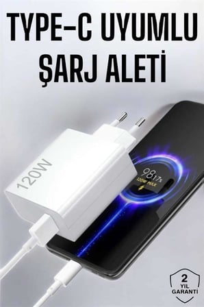 Type-C 120W Şarj Aleti Hızlı Şarj Turbo Yeni Nesil - Lisinya