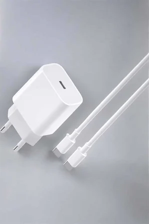 İOS Uyumlu Type-C Girişli Hızlı Şarj 15/15 Pro Max Adaptör ve Kablosu - Lisinya