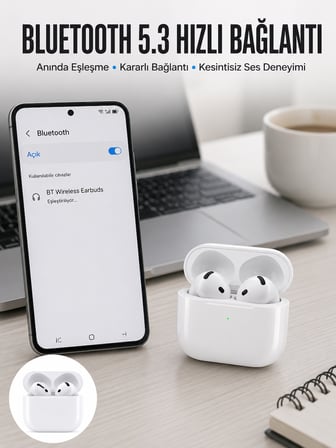 Kablosuz Bluetooth Kulaklık TWS ANC Özelliği Yüksek Ses Kaliteli Yeni Nesil - Lisinya
