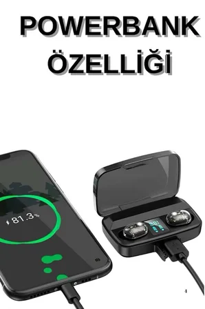 Dijital Göstergeli Bluetooth Kulaklık Kablosuz TWS Stereo Bluetooth 5.0 - Lisinya
