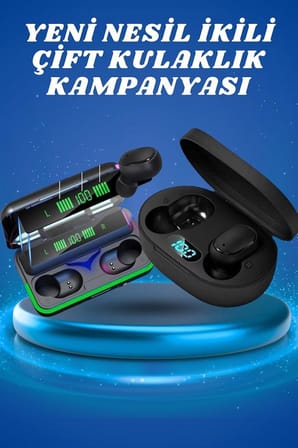 İkili Bluetooth Kulaklık Dijital Göstergeli Uzun Pil Ömrü Yüksek Ses Kaliteli Yeni Nesil - Lisinya