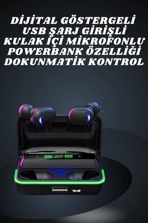 İkili Bluetooth Kulaklık Dijital Göstergeli Uzun Pil Ömrü Yüksek Ses Kaliteli Yeni Nesil - Lisinya