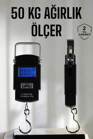 Ağırlık Ölçer 50 Kg El Terazisi El Kantarı Pilli Led Ekran - Lisinya