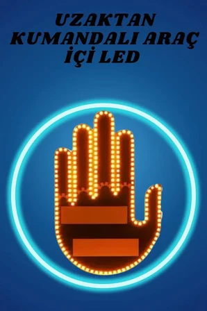 Pilli Led Işık Araç Camı İçin Uzaktan Kumandalı El Simgesi - Lisinya