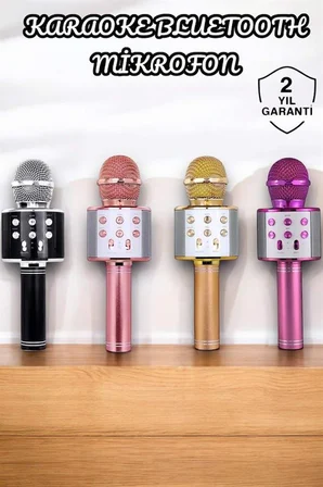 Şarjlı ve Uzun Pil Ömürlü Karaoke Mikrofon USB Bellek Destekli, Profesyonel Ses - Lisinya