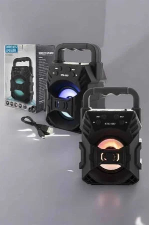 Işıklı Bluetooth Hoparlör Müzik ve Renkli Işık Taşınabiilir - Lisinya