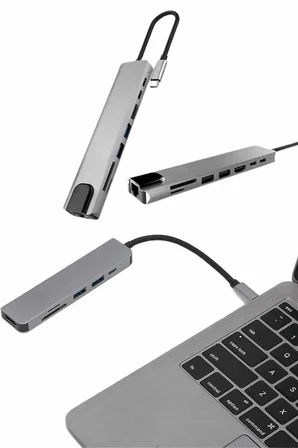 Çevirici Dönüştürücü Adaptör Macbook 3 In 1 Type-C To Hdmı USB 3.0 - Lisinya