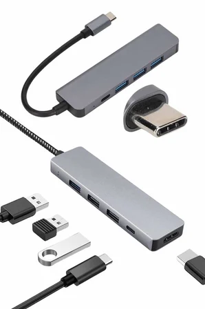 Çevirici Dönüştürücü Adaptör Macbook 3 In 1 Type-C To Hdmı USB 3.0 - Lisinya