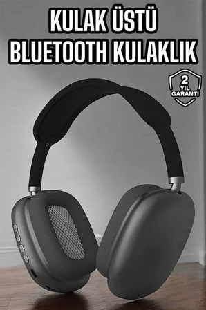 P9 Plus Hi-fi Ses Kalitesi Ayarlanabilir Mikrofonlu Bluetooth Kulaklık Siyah - Lisinya