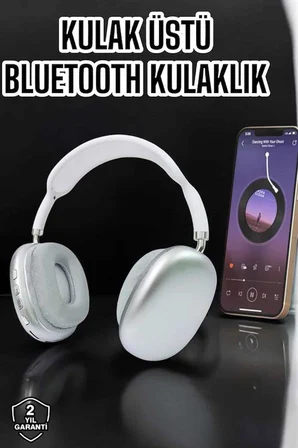 P9 Plus Kablosuz Kulak Üstü Bluetooth Kulaklık Beyaz Mikrofonlu Kulaküstü Kablosuz Kulaklık - Lisiny