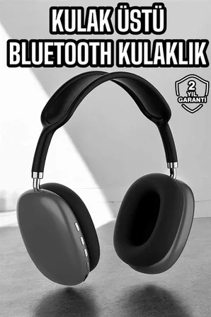P9 Plus Kulaklık Siyah Bluetooth Bağlantılı Kulak Üstü Kablosuz ANC Özelliği - Lisinya