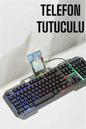 Oyuncu Klavyesi Q Klavye RGB Işıklı Mouse Hediyeli - Lisinya