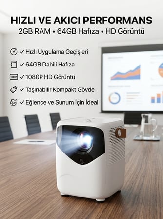 Yüksek HD Görünümlü Taşınabilir Projeksiyon Cihazı - Lisinya