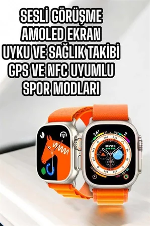 Akıllı Saat NFC ve GPS Uyumlu Uyku ve Sağlık Takibi Sesli Görüşme - Lisinya