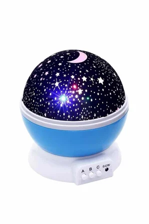 Renkli Yıldızlı Gökyüzü Projeksiyon Gece Lambası Pilli ve USB Kablolu - Lisinya