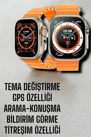 Suya ve Toza Dayanıklı 45 MM Akıllı Saat Bildirim ve Cevapsız Çağrı Görüntüleme - Lisinya