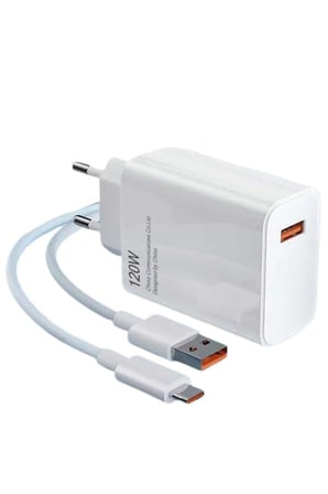 Type C Yüksek Hızlı Şarj Aleti Beyaz 120W Ultra Uzun Ömürlü - Lisinya