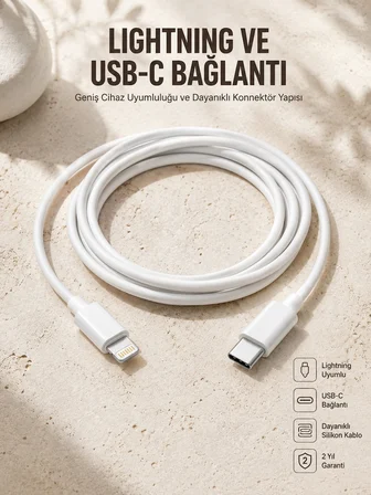 Type-C Ligtning 30W İOS Şarj Kablosu Hızlı Şarj Kablosu - Lisinya