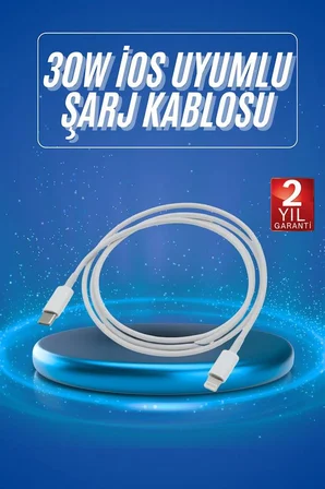 Type-C Ligtning 30W İOS Şarj Kablosu Hızlı Şarj Kablosu - Lisinya