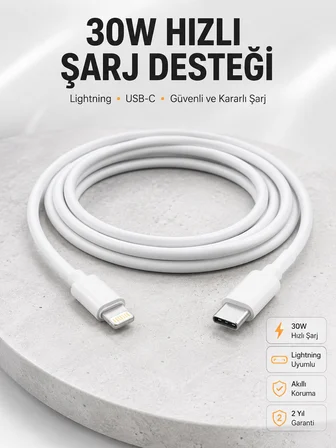 IOS Tüm Serilerle Uyumlu 30W Hızlı Şarj Aleti 11 12 13 14/Pro Max Mini Plus - Lisinya