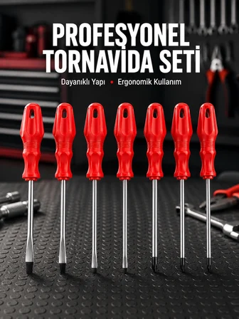 Profesyonel ve Günlük Kullanıma Uygun 7li Tornavida Seti - Lisinya