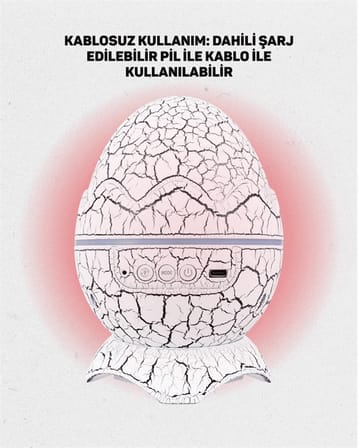 Dinozor Yumurtası Tasarımlı Projektörlü Gece Lambası - Lisinya