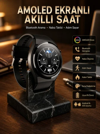 Çoklu Kordon Hediyeli Akıllı Saat Çağrı Cevaplama Müzik Dinleme Dokunmatik Ekran - Lisinya