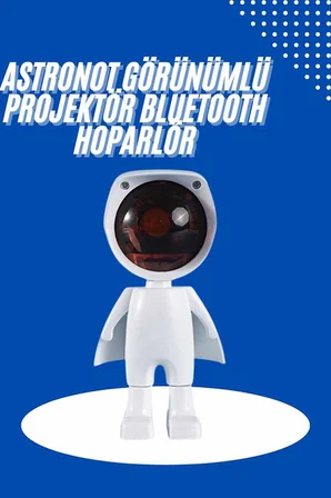 Astronot Işık Projektörü Gökkuşağı Projeksiyon Gece Lambası Hediyelik - Lisinya