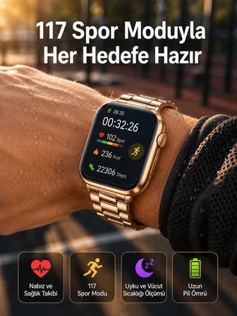 Sağlık Takipli Akıllı Saat 117 Spor Modlu AMOLED Ekran - Lisinya