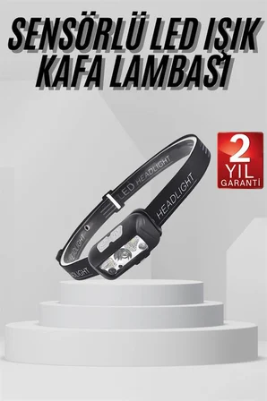 Sensörlü Şarjlı Type-c Şarj Işıklı Kafa Lambası Kamp Lambası - Lisinya