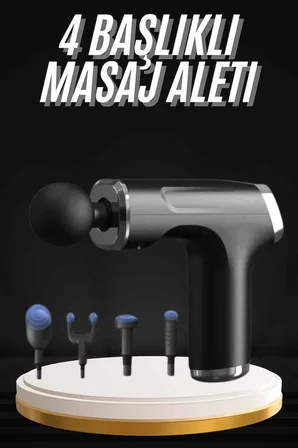 Şarjlı Masaj Tabancası 4 Başlıklı Mini Masaj Tabancası ve Masaj Aleti - Lisinya