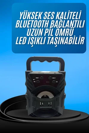 Işıklı Bluetooth Hoparlör Ses Bombası Taşınabilir Yüksek Ses Kaliteli Radyo Özelliği - Lisinya