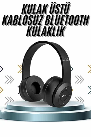 Kulak Üstü Bluetooth Kulaklık Yüksek Ses Kaliteli Ayarlanabilir - Lisinya