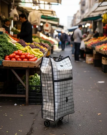 Ağır Yük Taşımaya Uygun Tekerlekli Market ve Pazar Çantası - Lisinya