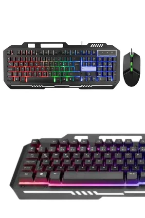 Işıklı Oyuncu Q Klavye Mouse Seti Siyah Gaming Oyuncu Klavye - Lisinya