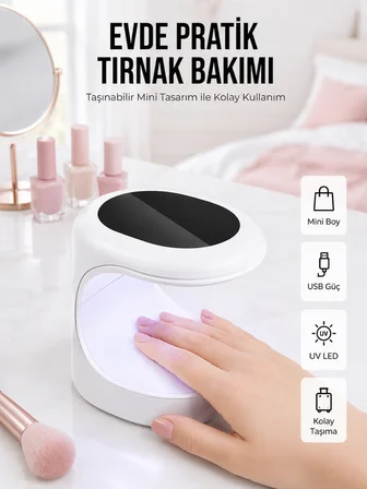 Kalıcı Oje Kurutucu Mini UV Işınlı Taşınabilir Hızlı ve Pratik Oje Kurutucu - Lisinya