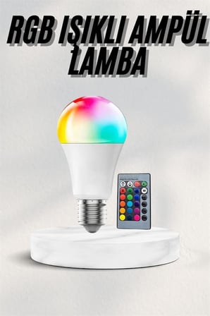 Akıllı RGB Led Ampul Led Uzaktan Kumandalı Renk Değiştiren Ampul - Lisinya