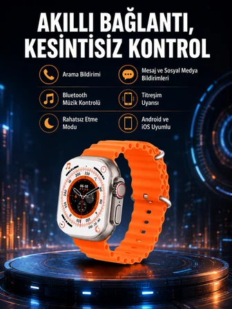 Ultra Akıllı Saat 49 Mm Çift Kordonlu Arama Cevaplama Bluetooth Bağlantılı - Lisinya