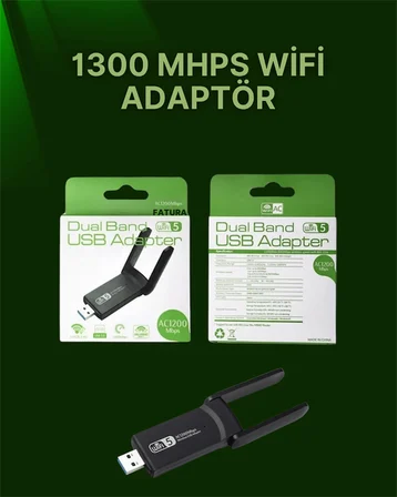 USB 3.0 Wireless Adaptör – 2.4GHz & 5GHz Destekli - Lisinya