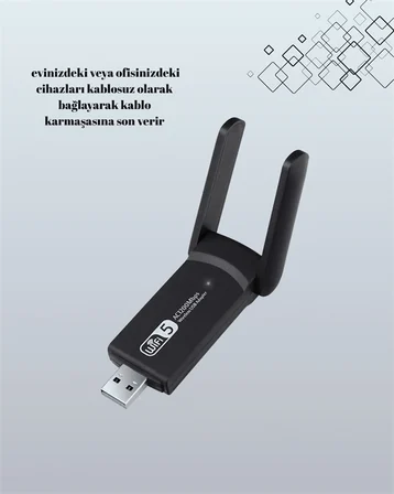 USB 3.0 Wireless Adaptör – 2.4GHz & 5GHz Destekli - Lisinya